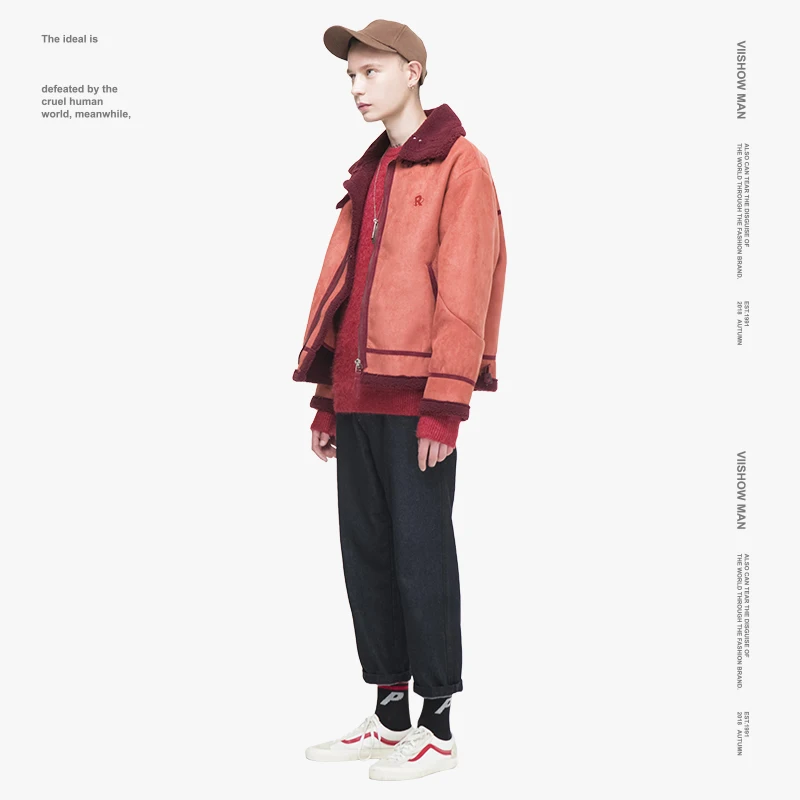 VIISHOW уличная Мужская ветровка брендовая куртка бомбер однотонная 2019 Теплая