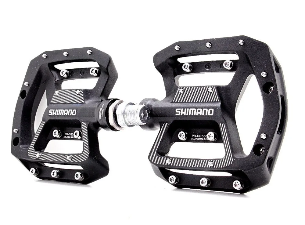 Оригинальные Shimano PD GR500 MTB плоские велосипедные педали из алюминия/сплава для