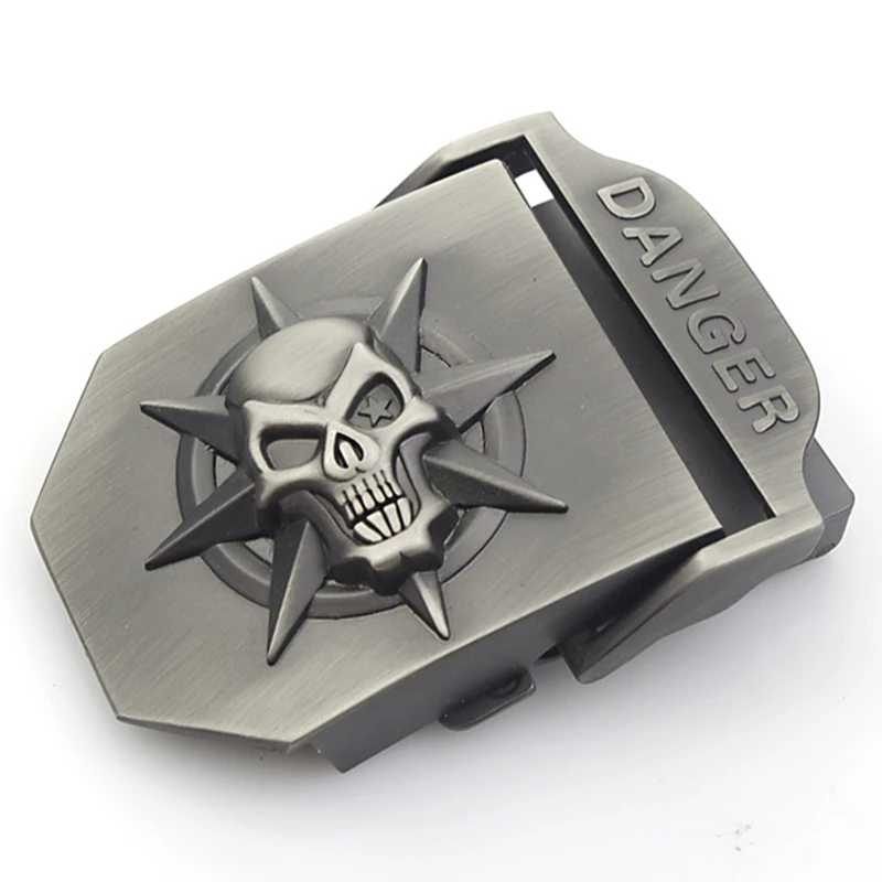 38 мм 3d пряжка ремня в форме черепа Для мужчин Автоматический Сплав Пояс с