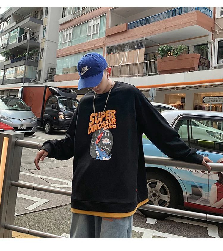 LAPPSTER мужские толстовки Harajuku негабаритных кошек осенние мужские японские уличные черные толстовки мужские забавные хлопковые толстовки с принтом