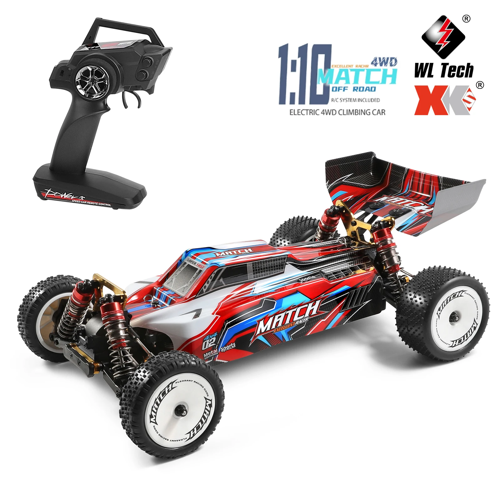 WLtoys Новый 104001 Rc автомобиль 45км/ч 1:10 весы 4WD привод внедорожный 2 4 г радио