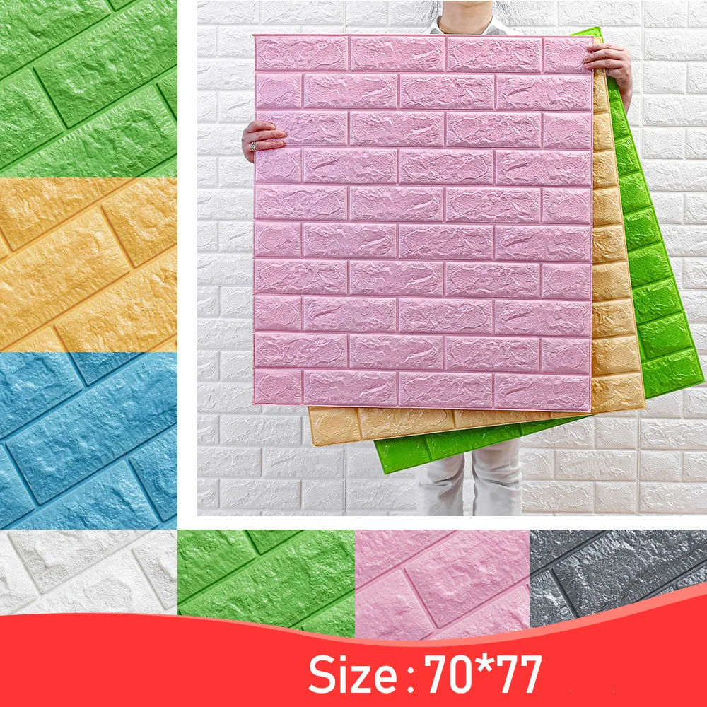 

3D Wall Stickers Imitation Brick Bedroom Decor Waterproof Self-adhesive Wallpaper For Living Room Kitchen TV Backdrop Decor