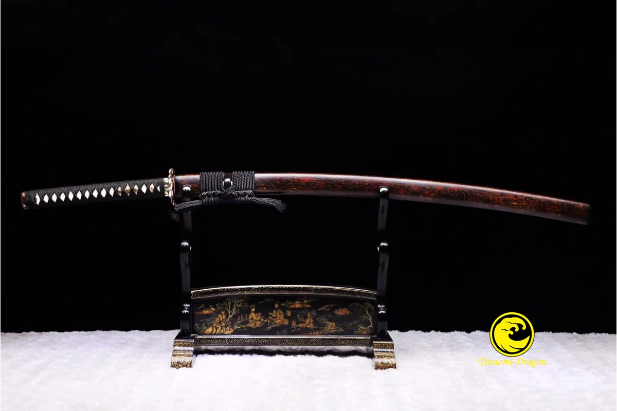 

Japanese Katana Hand Forged Clay Tempered T10 Steel Hitatsura Hamon Blade Samurai Sword