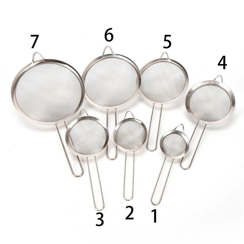 7 размеров сито для муки решето дуршлаги DIY кухонные инструменты нержавеющая