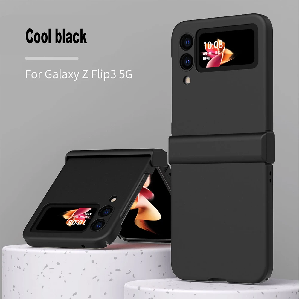 

Чехол FLOVEME для Samsung Galaxy Z, флип-чехол с 3 элементами, полная защита, ультратонкий противоударный жесткий чехол для телефона из поликарбоната для Samsung Z Flip3