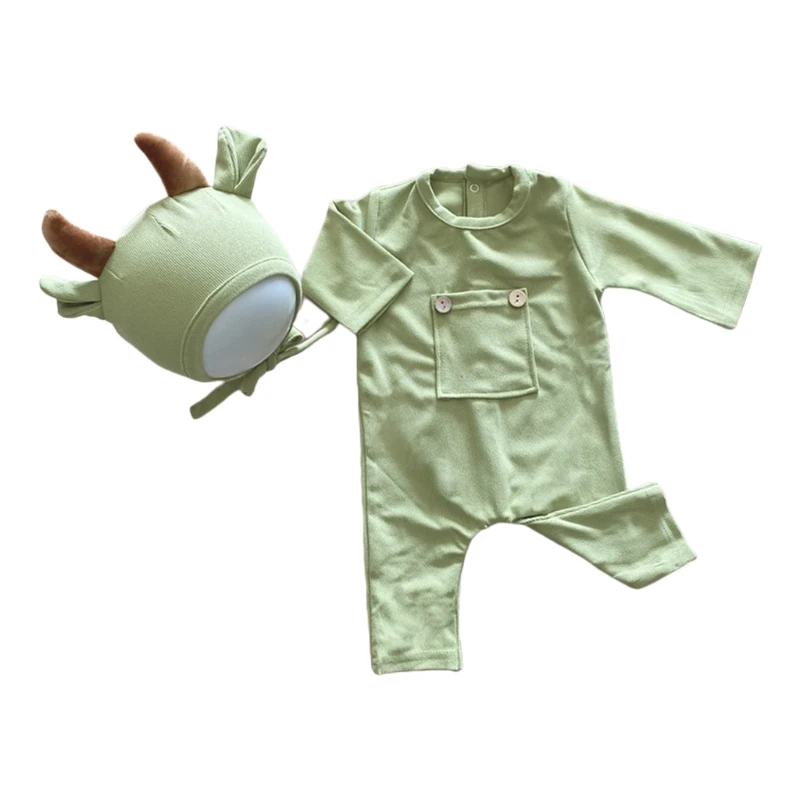 

2 предмета, детская шапка, боди-комбинезон, комплект для малышей, для фотосессии Костюмы новорожденных Подставки для фотографий наряд T8ND