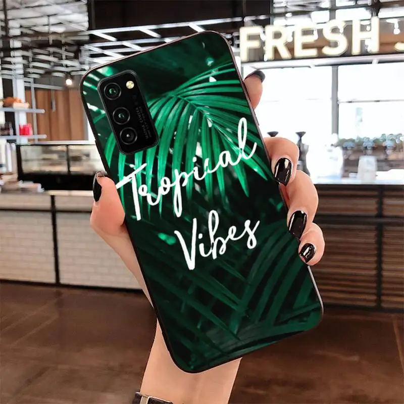 Роскошный чехол для телефона с тропическими vibes листьями Samsung S20 plus Ultra S6 S7 edge S8 S9 S10