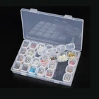 Органайзер для лекарств, 28 ячеек, прозрачный, пластиковый, для хранения украшений, бусин, регулируемый