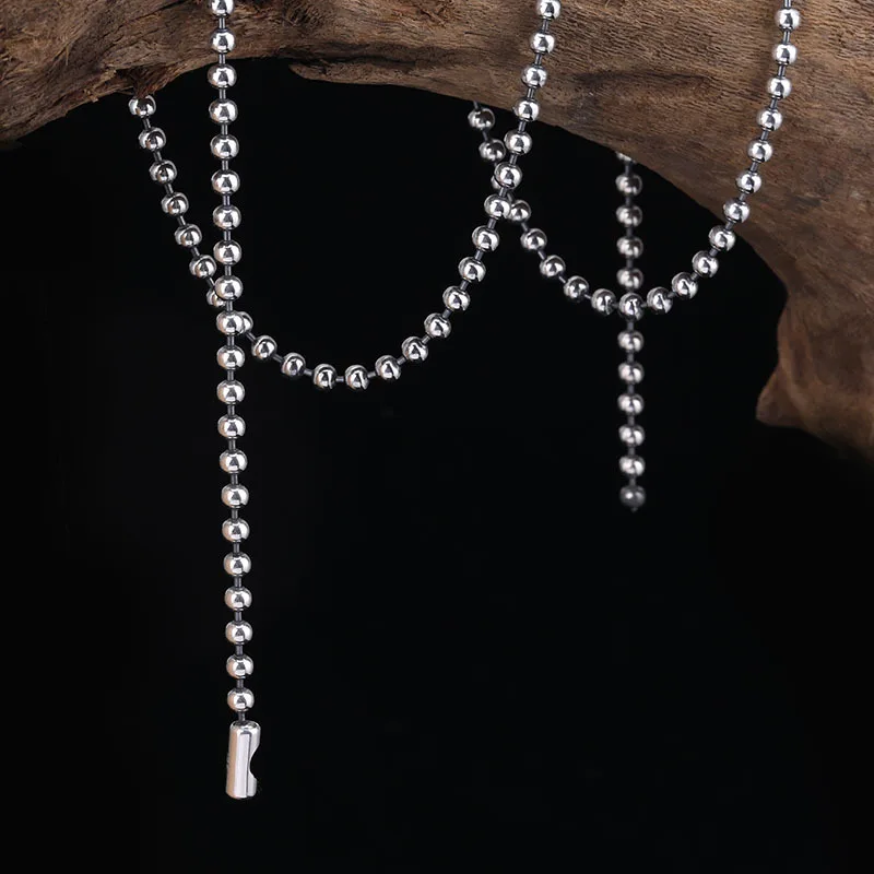 3 мм тайский серебряный Цепочки и ожерелья свитер бисерная цепь S925 украшения из