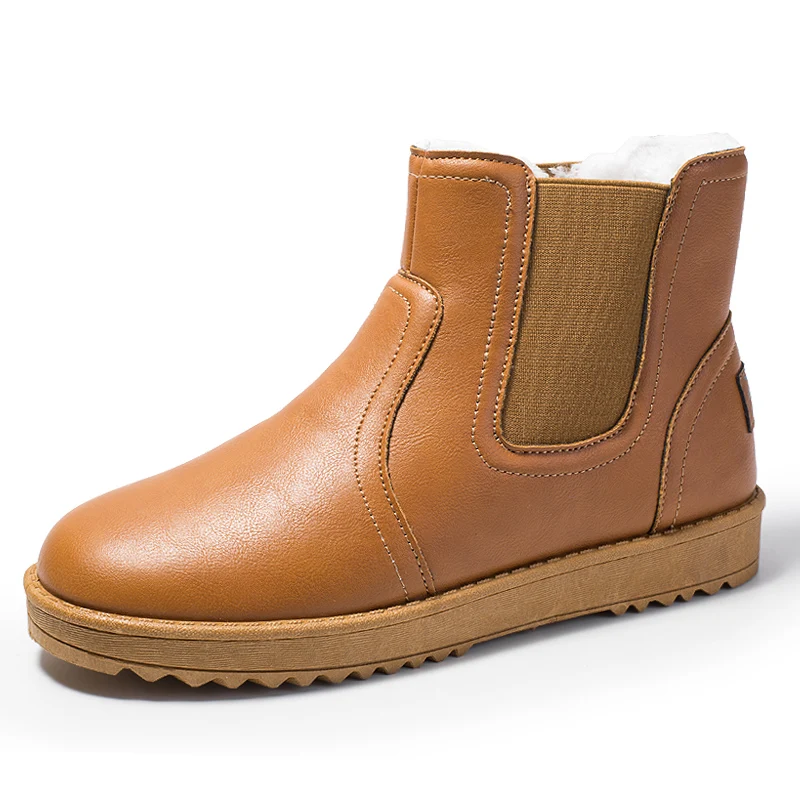 Классические модные брендовые мужские зимние ботинки из овечьей кожи с