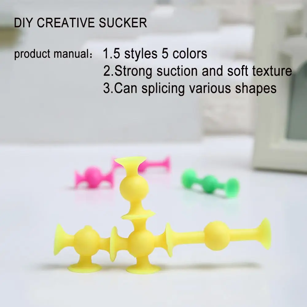 Конструктор сделай сам на присоске силиконовые строительные блоки красочные