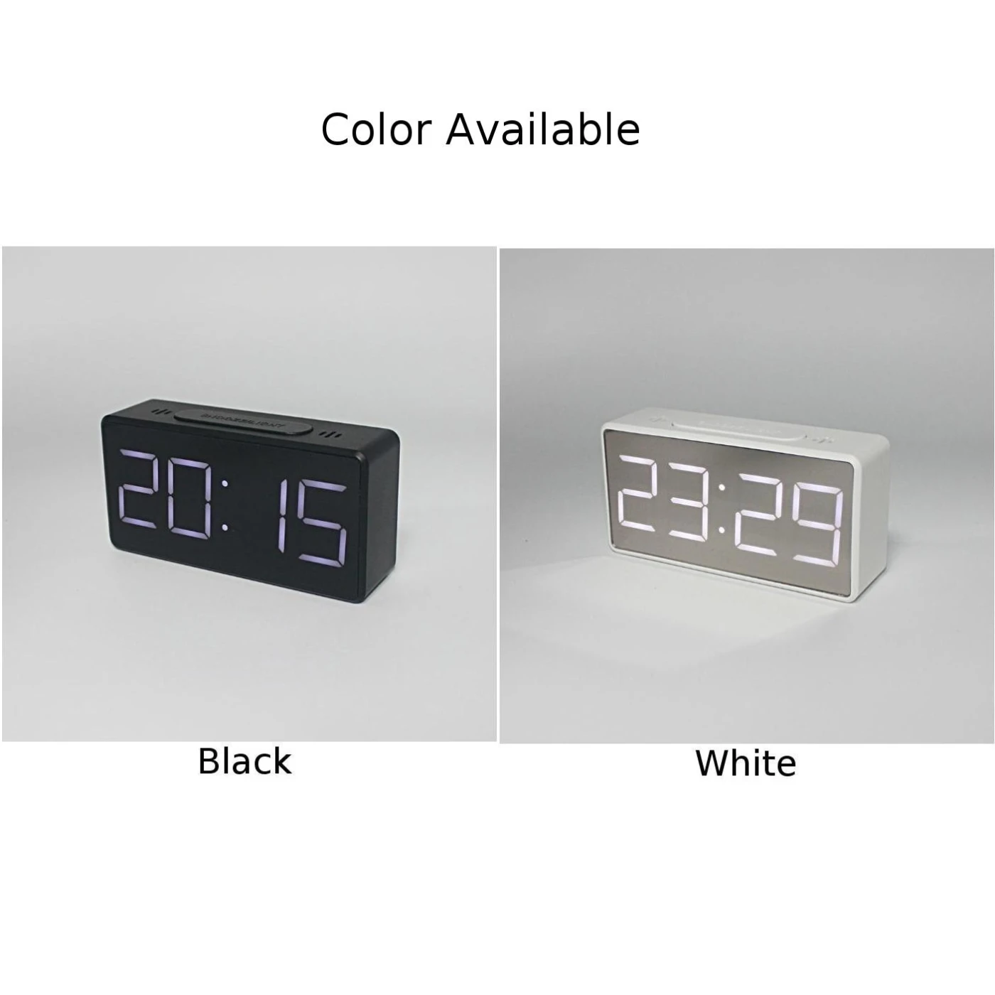 

LED Digital ABS Alarm Clock Battery Mirror Real Time Temperature Sensor Decor
