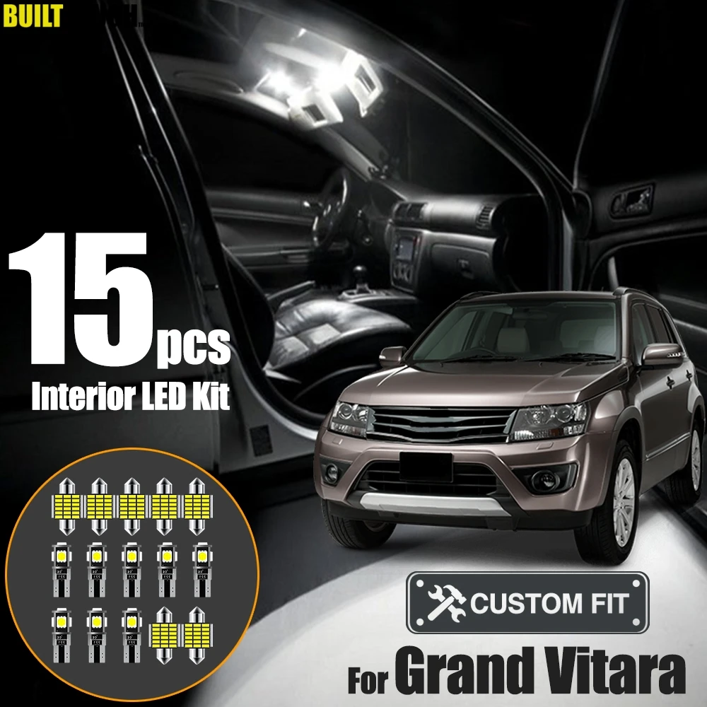 Xukey 15 шт. автомобильные Внутренние светодиодные лампы набор для Suzuki Grand Vitara 2006 2009