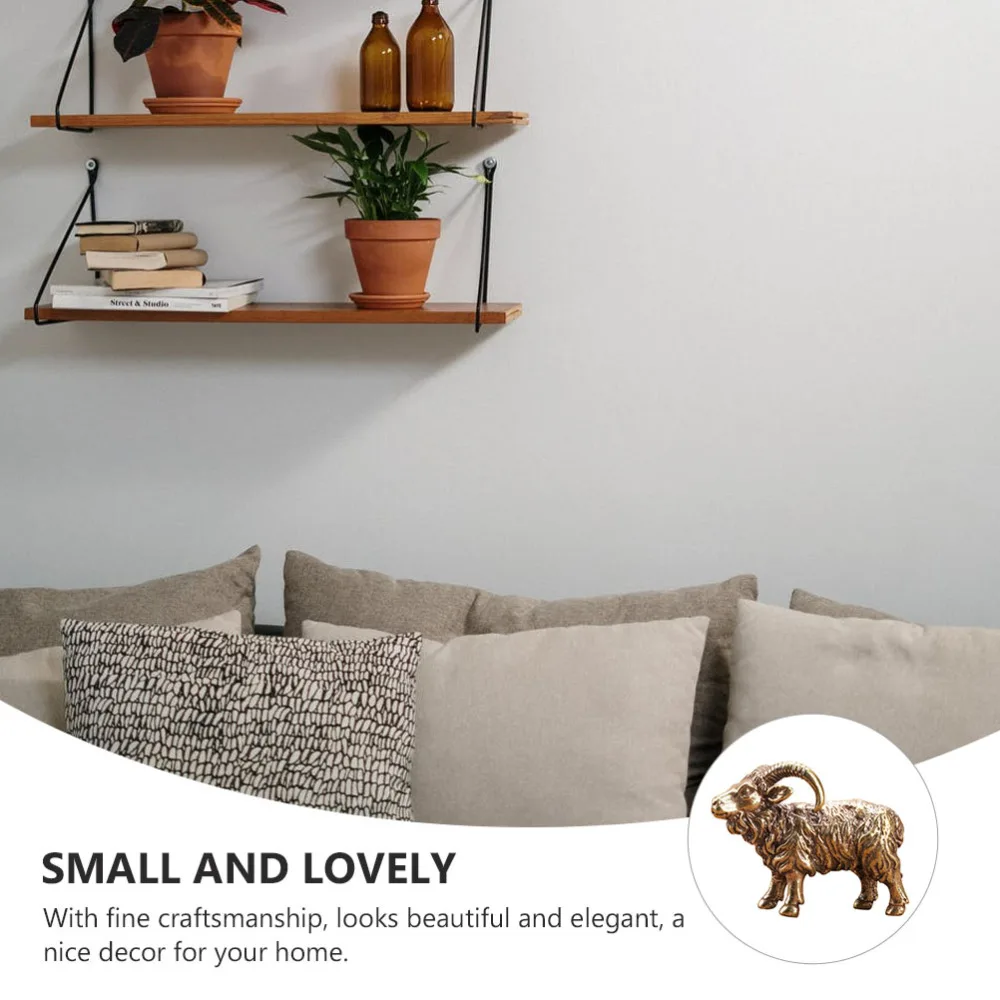 

Creative Goat Shape Ornament Brass Desktop Adornment Decorative Metal Crafts