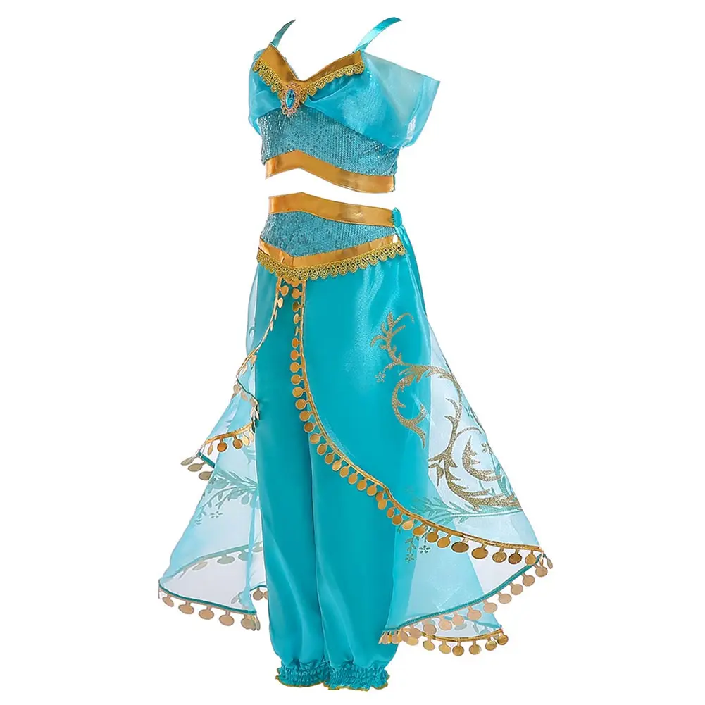 Платье принцессы для девочки нарядное платье Аладдина Хэллоуина Жасмин с