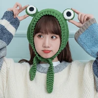 cartoon bear cute frog hat cosplay rabbit wool cap girl autumn winter knitted hat