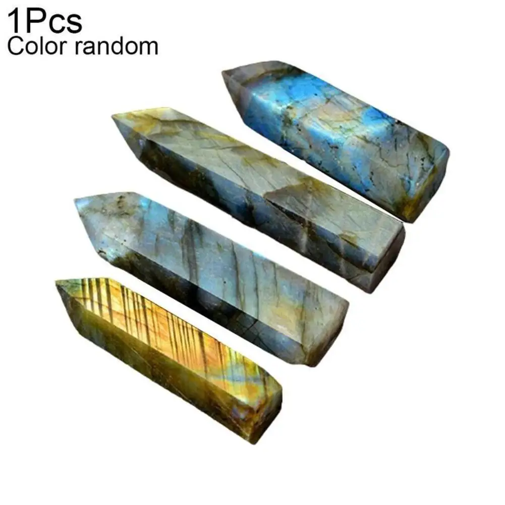 

1pcs Moonstone Crystal Column Natural Labradorite Quartz Obelisk Crystal Column Wand Point Healing Stone Home Decoration Gift