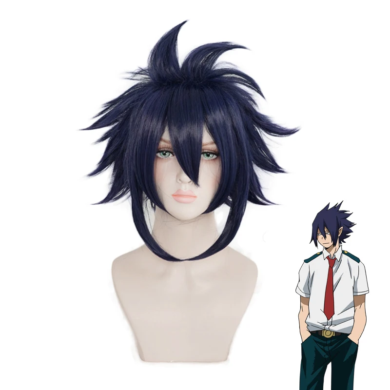 My Hero academic Boku No Hiro Akademia Amajiki Tamaki темно синий короткий парик для косплея