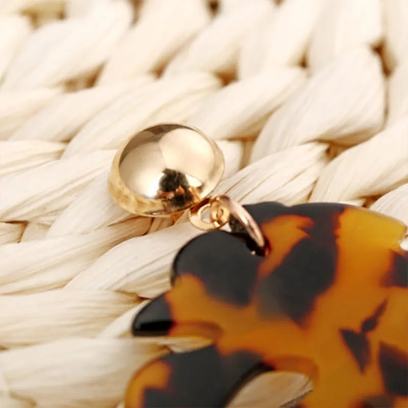 Популярные Длинные подвесные акриловые серьги в богемном стиле с листьями