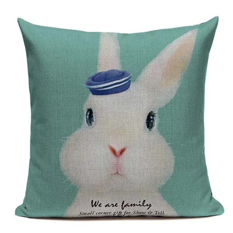 Элегантная хлопчатобумажная льняная наволочка в Корейском стиле с изображением маленького животного 45 см x