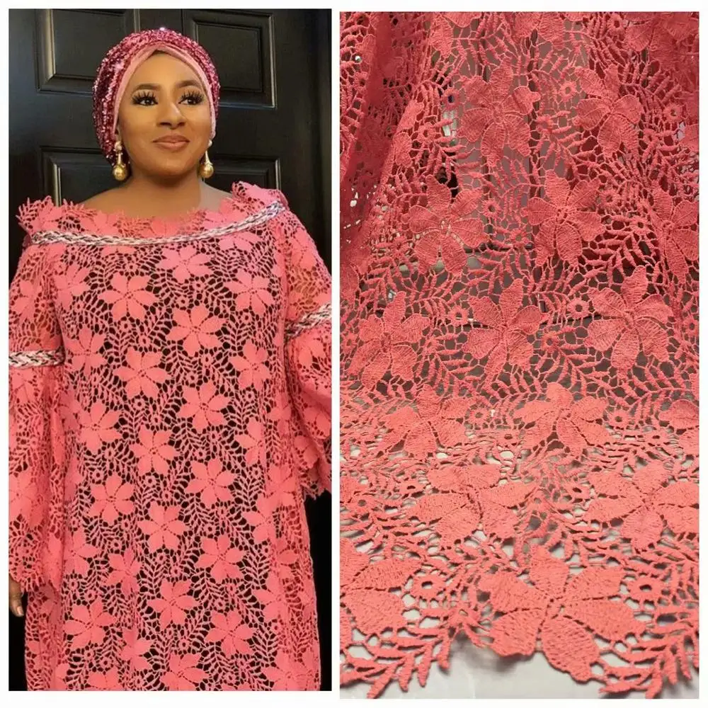 2020 африканская кружевная ткань Высокое качество гипюр шнур Водорастворимая