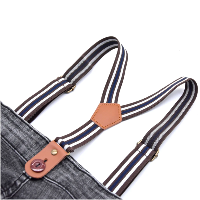 Детская Кнопка подтяжек детские брюки на подтяжках эластичные подтяжки