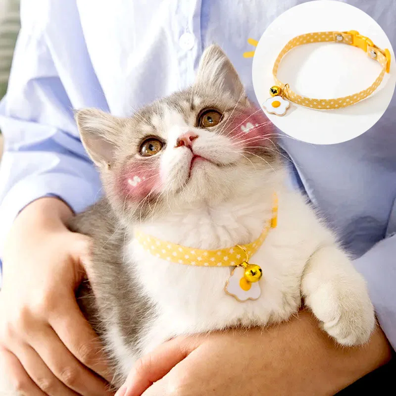

Kitten Collar with Bell Cut Pet Cat Collars Breakaway Adjustable Collar for Cats Necklace Puppy Pet Supplies Collier for Kittens