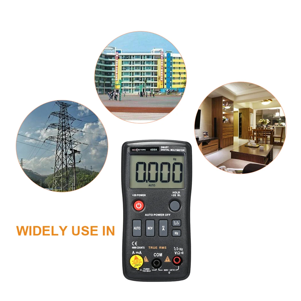 RM408B Цифровой мультиметр 8000 отсчетов True-RMS автонастройка AC/DC Напряжение