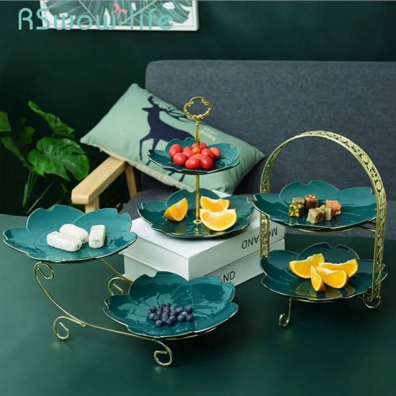 

Тарелка для фруктов в европейском стиле, набор, креативная гостиная, двойная подставка для торта, послеобеденный чай, десертный стол, конфет...