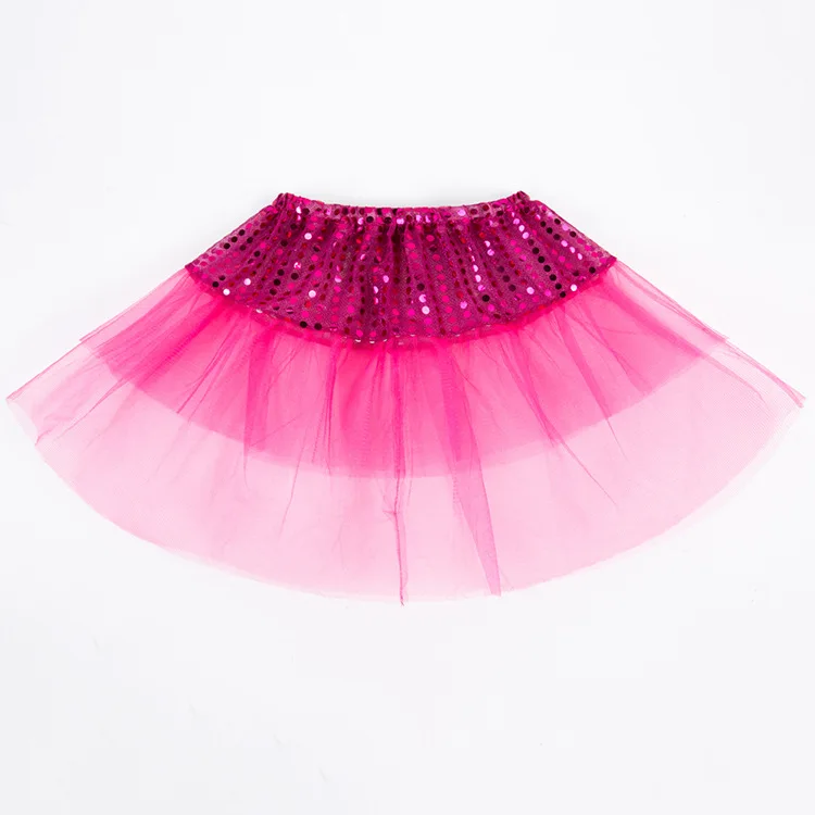 

2020 New Fashion Children Dance Performance Fluffy Mini Skirts Sequins Mesh Transparent Splicing Skirt Baby Girls Tutu Skirt