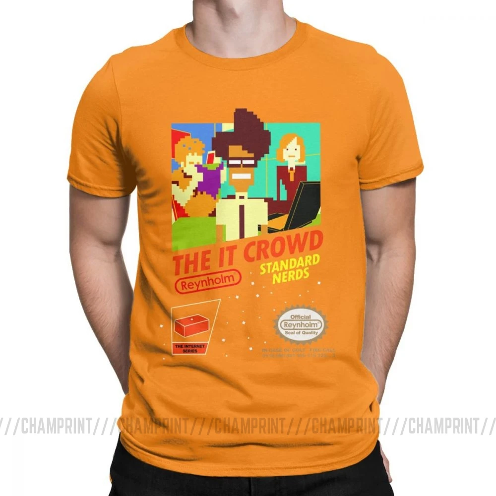 The It Crowd Nes 8 Bit футболки игровые зануды забавные гики компьютерные технологии ТВ шоу мужские футболки винтажные футболки подарок идея одежда - Цвет: Оранжевый