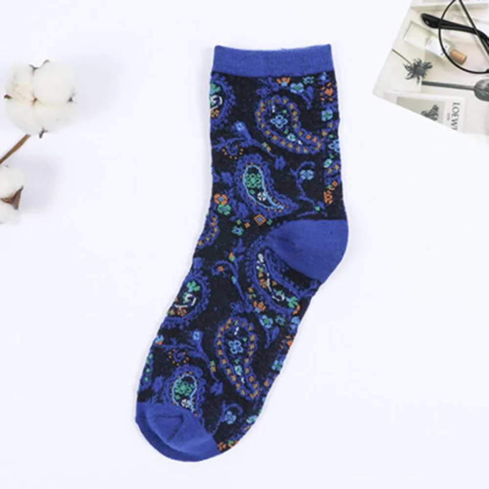 1 пара женские хлопковые носки с принтом Осень зима|Носки| |