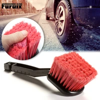 car cleaning tool soft bristled car washing brush tire brush body long handled red hair brush red head wheel cleaning brush