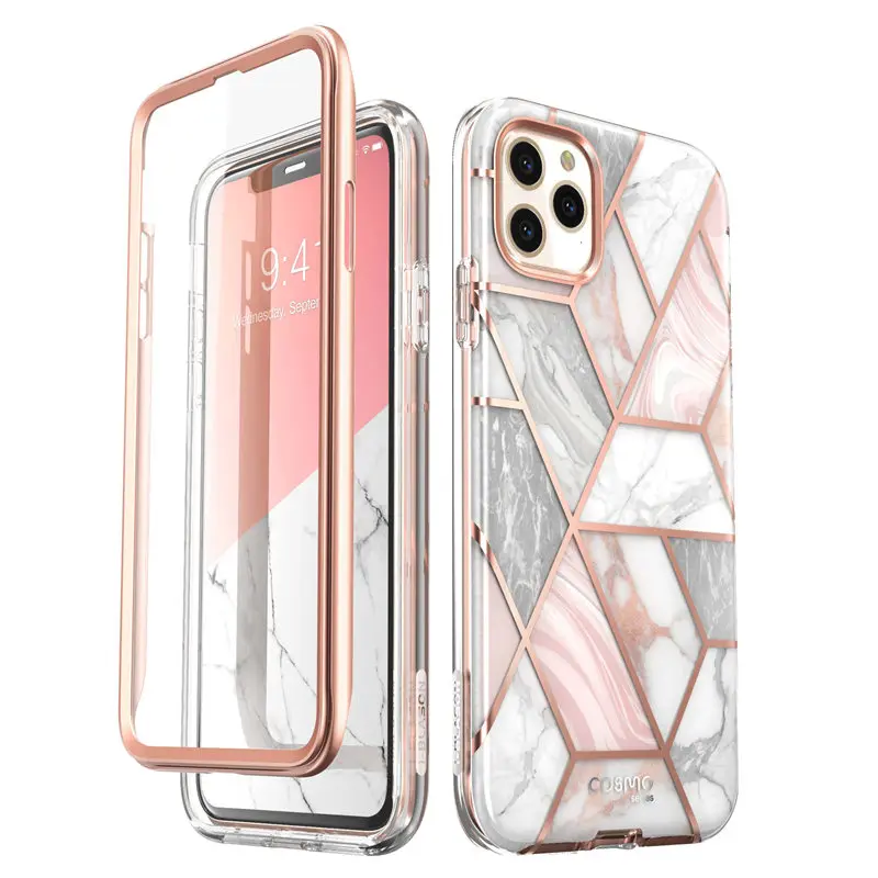 Marble I-Blason для iPhone 11 Pro Max чехол 6,5 Дюймов() Cosmo полный корпус блестящий Мраморный бампер чехол со встроенной защитной пленкой - Цвет: Marble