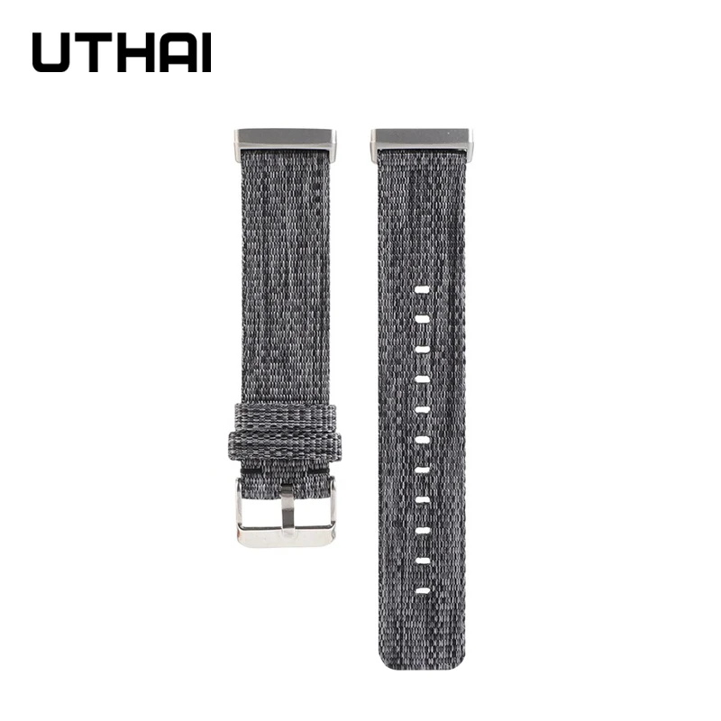 

UTHAI F03 Watchband Nylon strap For fitbit versa 3/sense Woven canvas strap Fitbit versa 3 bandjes Wristband watch 22.5mm