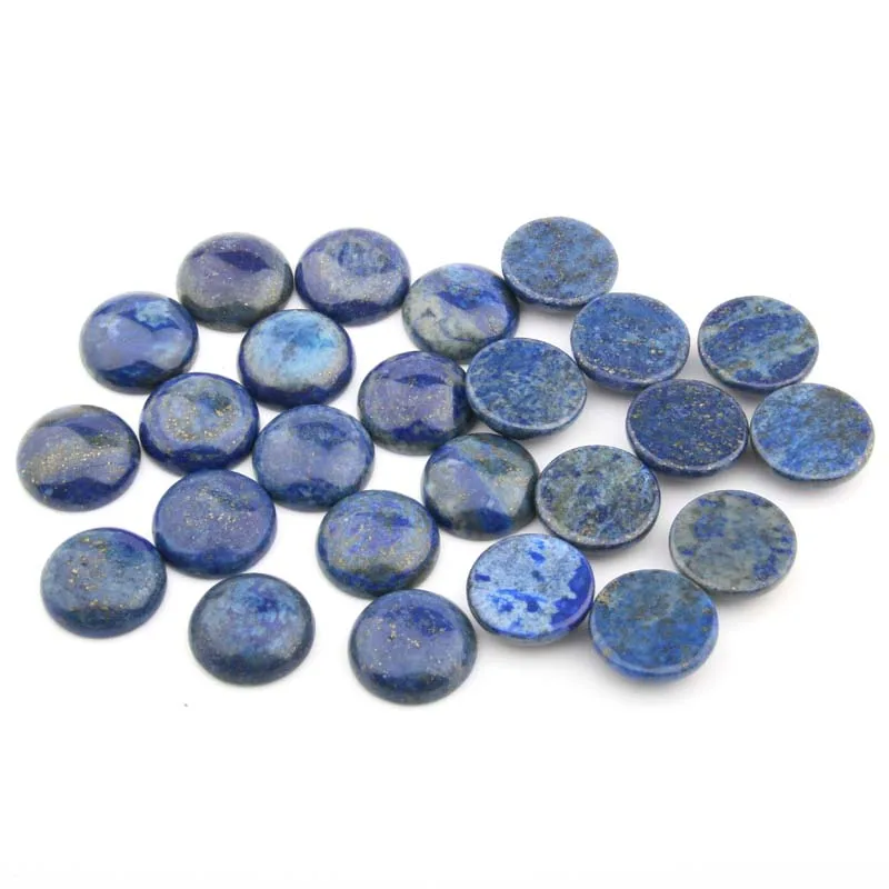 

5Pcs New Round Lapis lazuli Rings 4 6 8 10 12 14 16 18 20mm Natural Style Cabochons For Bracelet Earrings Accessories