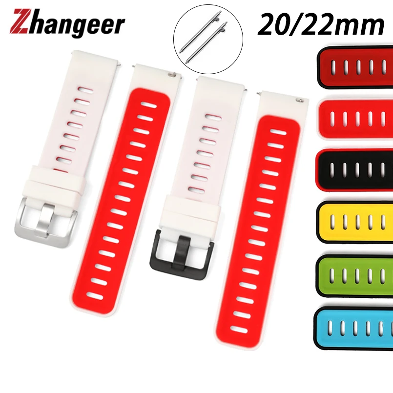 

Ремешок быстросъемный для Samsung Active, силиконовый спортивный браслет для смарт-часов Huawei Honor gt2, 43 мм 47 мм, 20 мм 22 мм