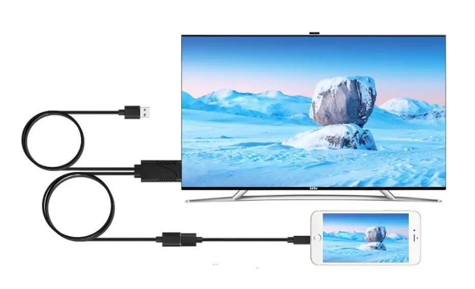 1080P HDMI цифровой AV ТВ Кабель HDMI к USB Женский/мужской адаптер охлаждающее отверстие для HD tv подключение зеркального литья к iOS Android телефон