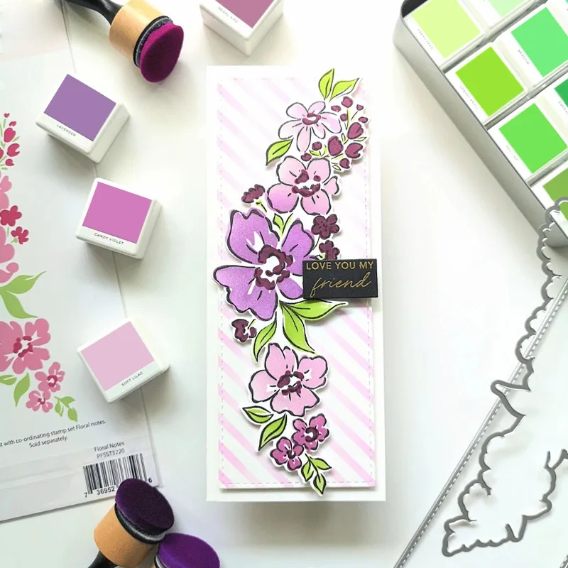 Невероятные благодарственные цветочные заметки набор прозрачных штампов