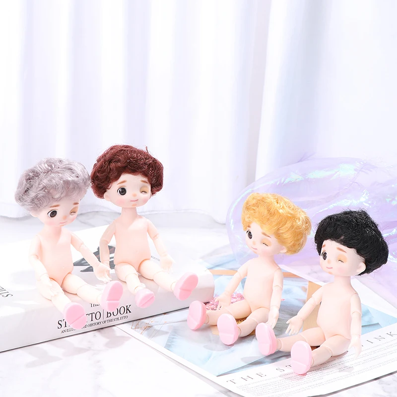 

New Hot！16cm Doll 13 Movable Jointed Dolls Cute Little Boy Mushroom Head Doll for Girls Toys Nude Body Fashion Gift