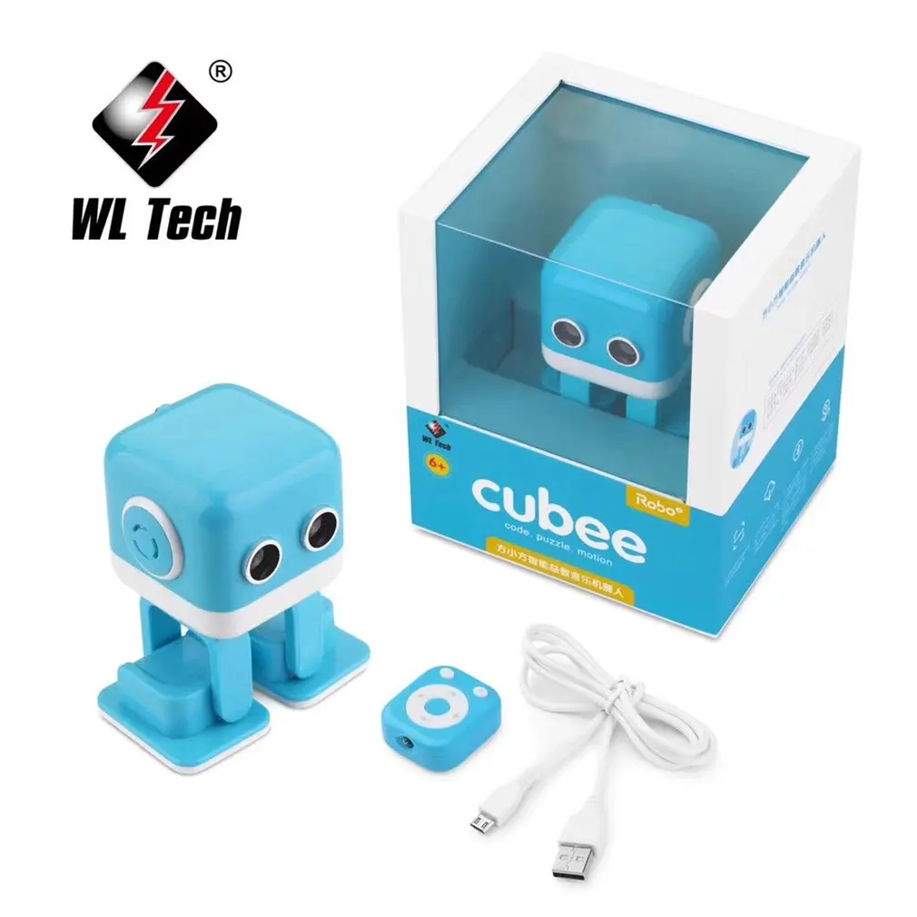 WLtoys Cubee F9 Интеллектуальный мини робот ходьба музыка танцевальный свет детская игрушка Программирование приложение дистанционное управление препятствия авои танец