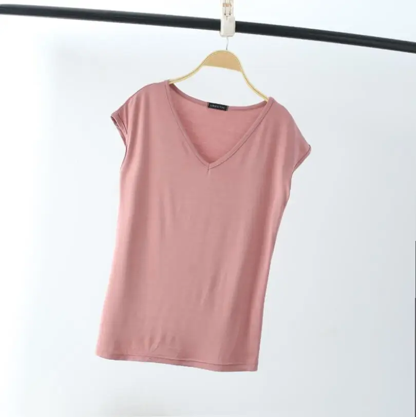 

2021 summer new style Korean version of solid color V-neck sleeveless loose women's T-shirt casual ladies bottoming top
