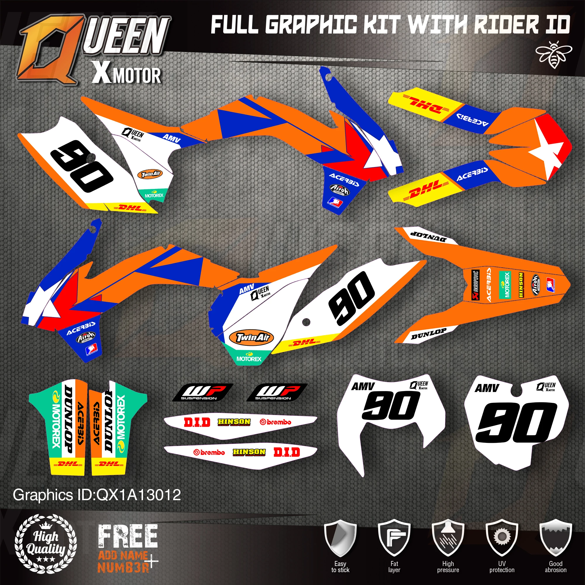 Оригинальные графические наклейки QUEEN X MOTOR Team Набор наклеек для KTM 2013 2014 2016 SX SXF 2015