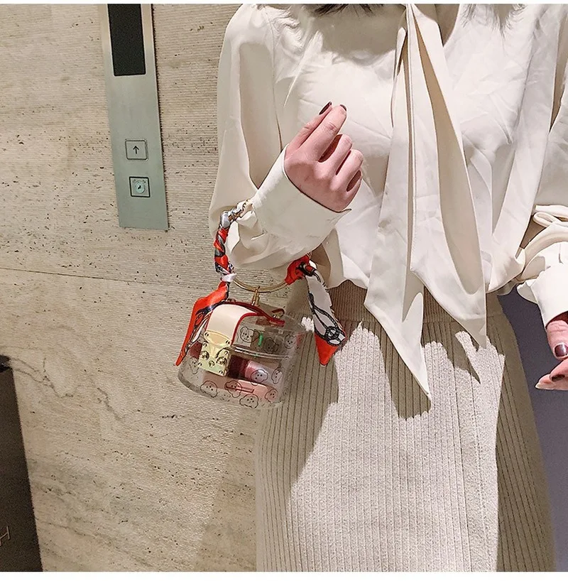 Миниатюрная сумка для женщин модный акриловый клатч с металлическими ручками