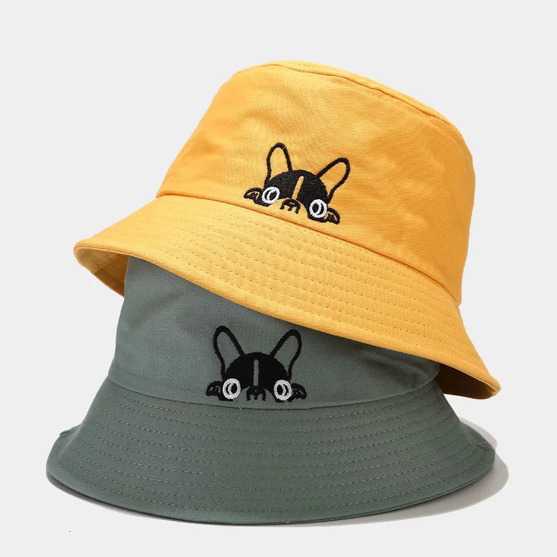 Casual Sun Hat Cartoon Cute Bucket Men Women Dog Bob Hip Hop Cap Summer Panama Black Fold Fishing | Аксессуары для одежды
