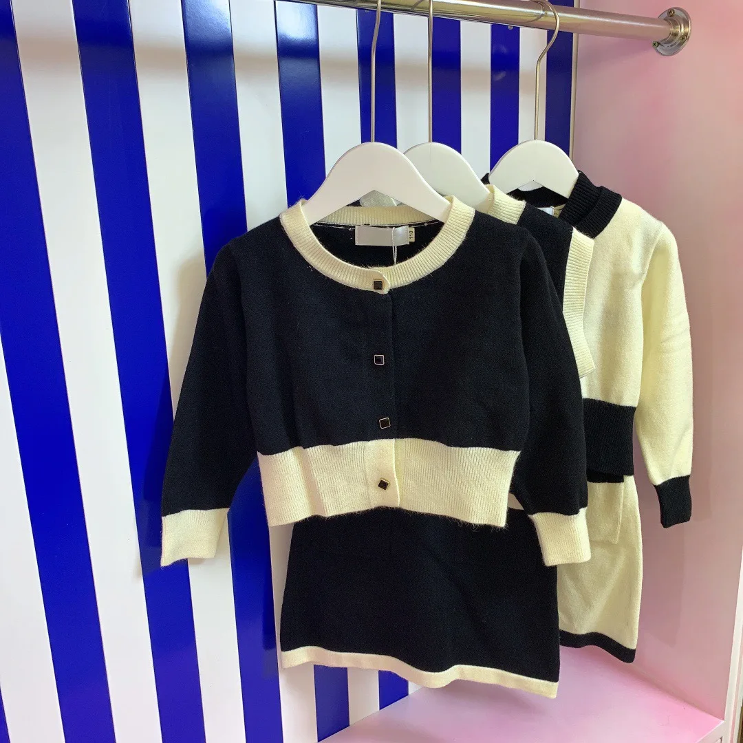 

4 6 8 10 To 12 Years For Girls Dress Sets Spring And Autumn New Clothing Sweater Outfit Little Girl Kids Brand Designer Clothes
