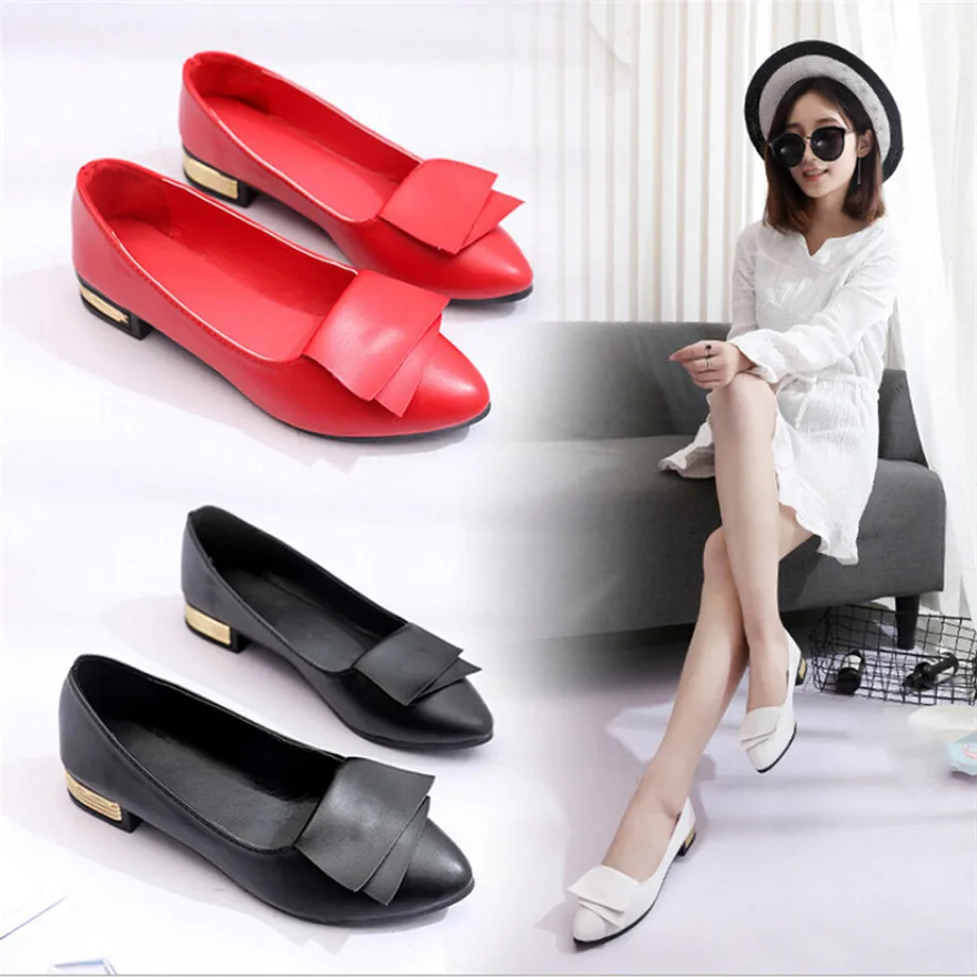 

2020 New Women Office Shoes Pumps Wedding Office Lady Dress Pointed Shoes Slip Shallow Leather Lightweight Soft Shoes for Ladies