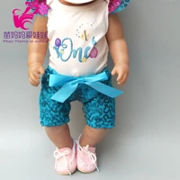 doll summer clothes pants set for 45cm baby doll sequin dress 18 inch doll dress head crown accessories