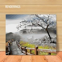 painting by numbers scenery on canvas for adults diy kits frame drawing oil pictures coloring by number landscape home decor art
