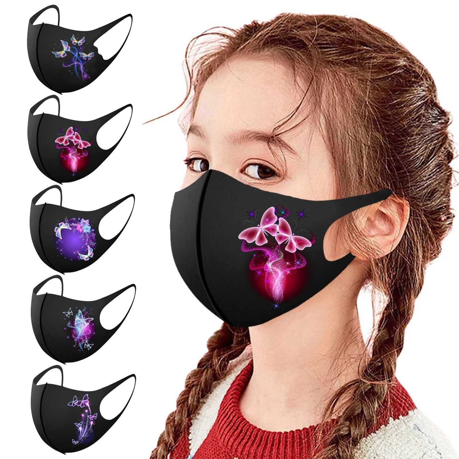 

1-50PCS Face Mask A Box Of Environmentally Friendly Kids Facemask With Breathable Blue Masks 3ply Earloop Non-Woven Cubrebocas